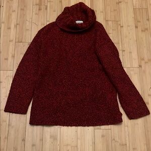Coldwater Creek Red Cowl Turtleneck Sweater